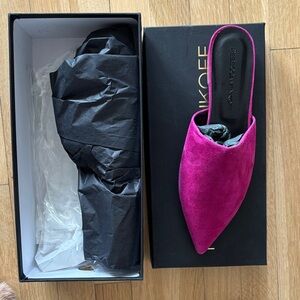Rebecca Minkoff Fuchsia Suede Mules